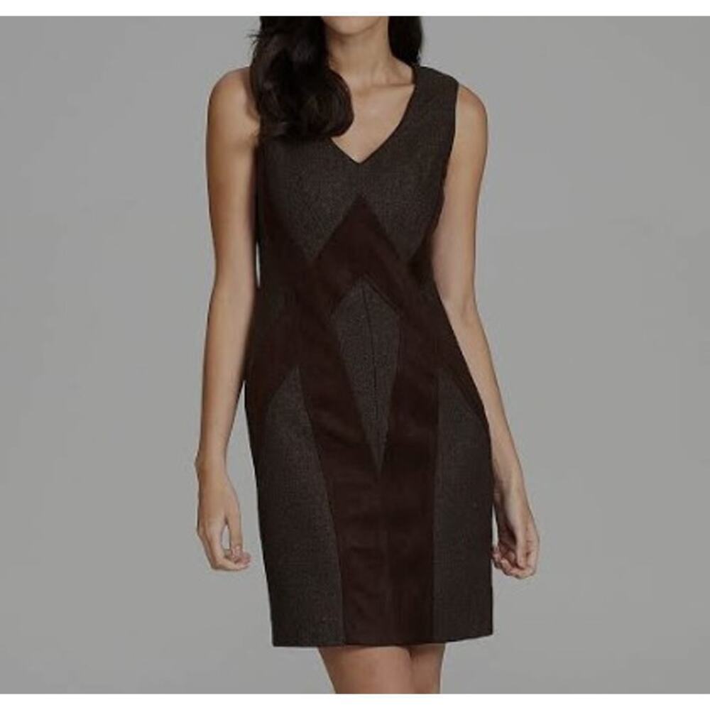 Vince Camuto Tweed Faux Suede Sheath Dress Size 8 Business Casual